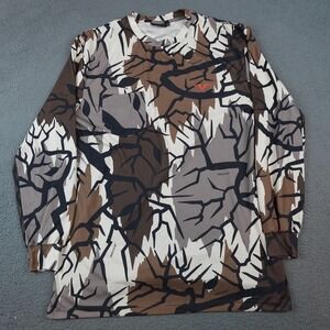 Predator Camo Shirt Mens 2XL Brown Tan Camouflage Long Sleeve Hunting Crewneck